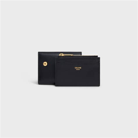compact wallet with coin triomphe in shiny calfskin